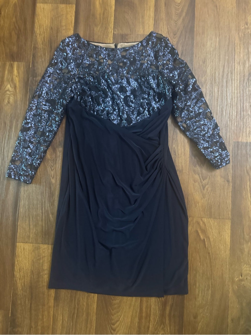 Lauren Ralph Lauren  Long Sleeve Sequin Bodice Dress